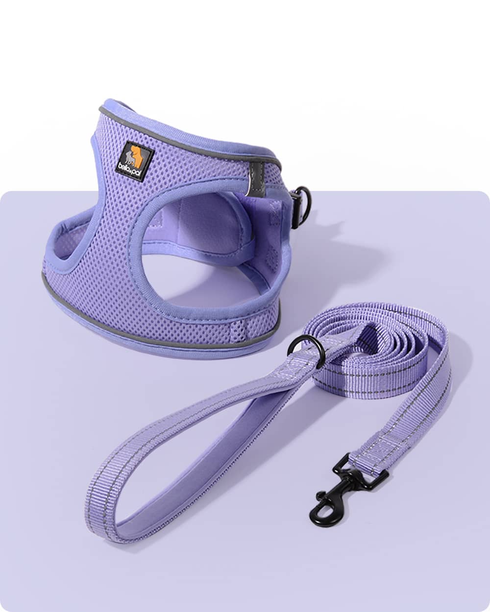 OxyMesh Velcro Step-in Harness and Leash Set - Lavender - stringsmall