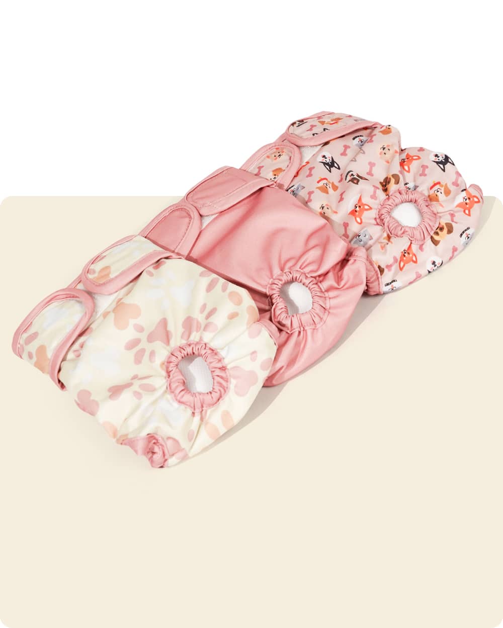 Washable Female Dog Diaper Set - Pink Delight - stringsmall