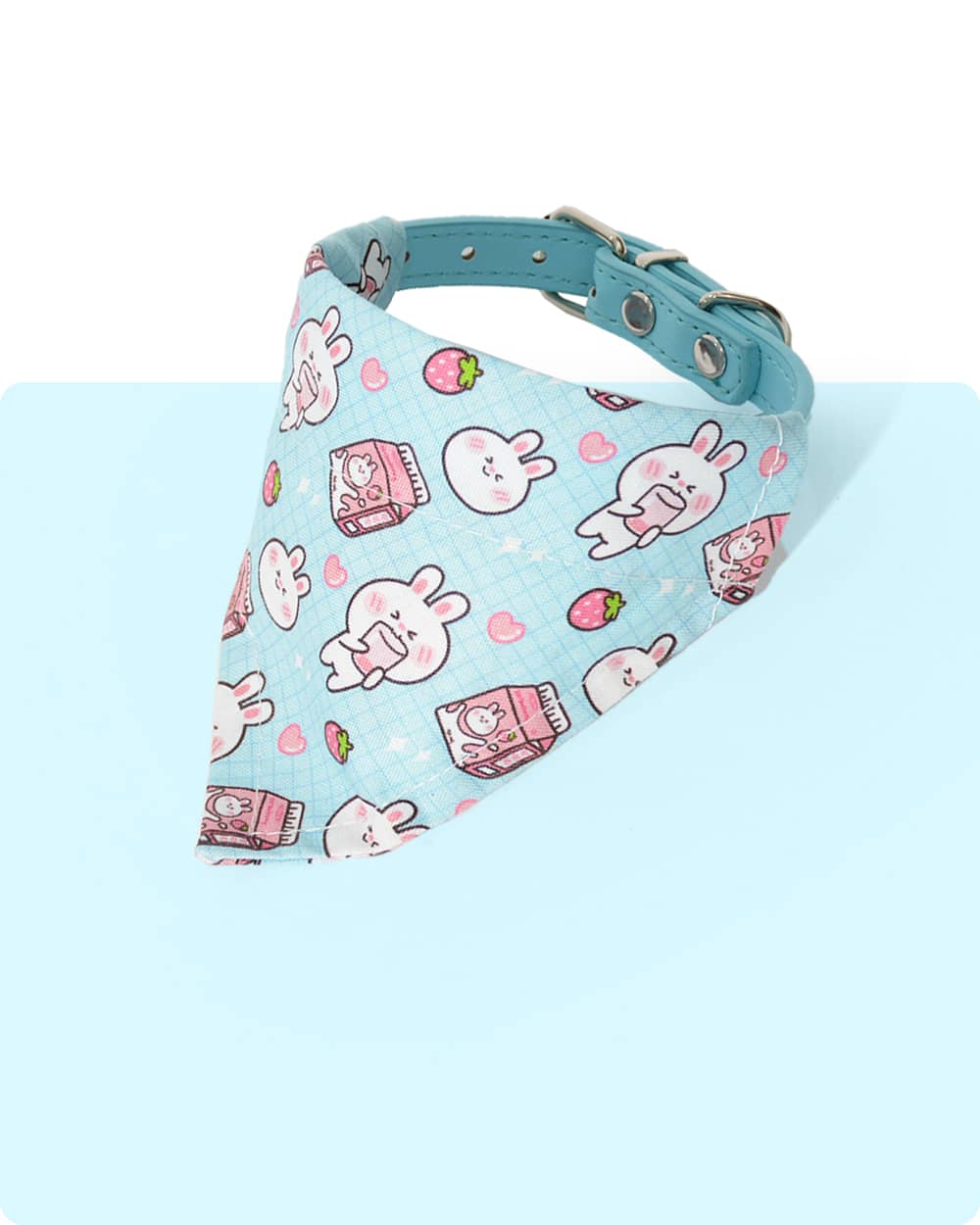 Reversible Dog Bandana with Collar - Berry Bunnies