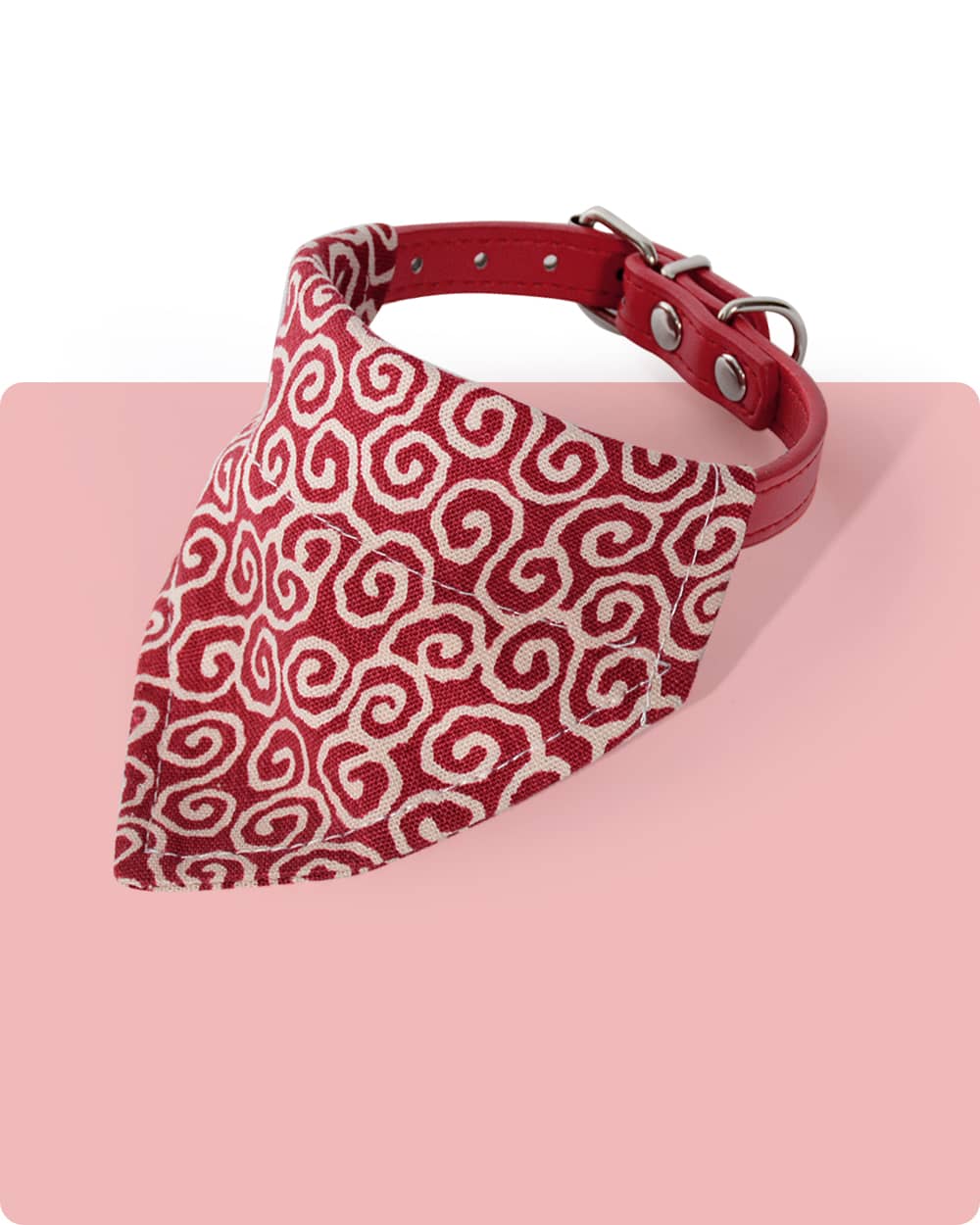 Reversible Dog Bandana with Collar - Red Mist