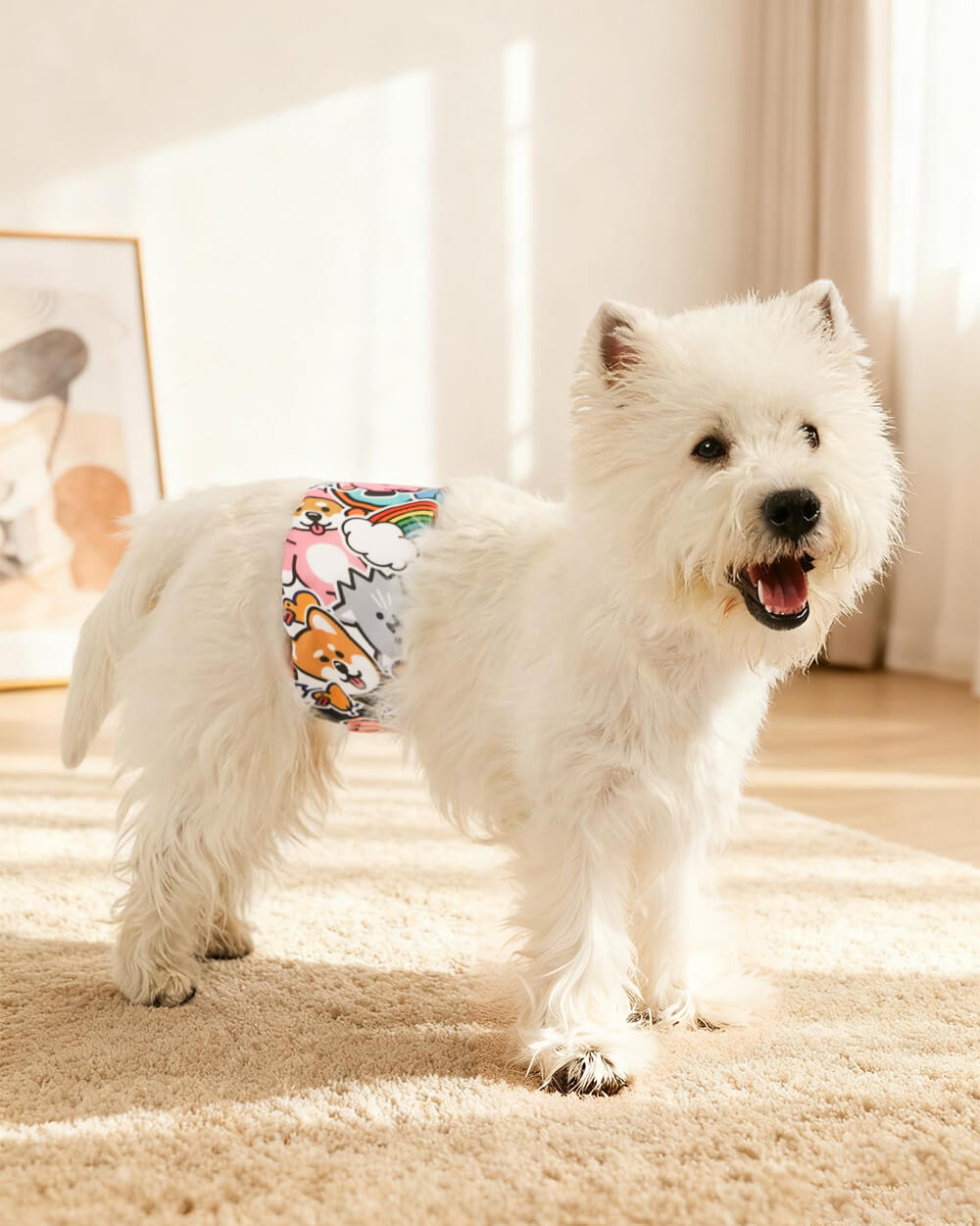 Bella & Pal × PJai & Friends Washable Male Dog Belly Bands - Puffy Friends