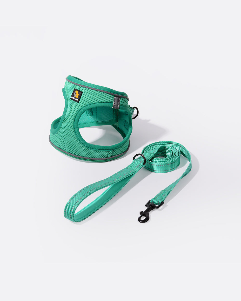 踏入式空氣感透氣寵物胸背帶連牽繩組合 - 湖泊綠