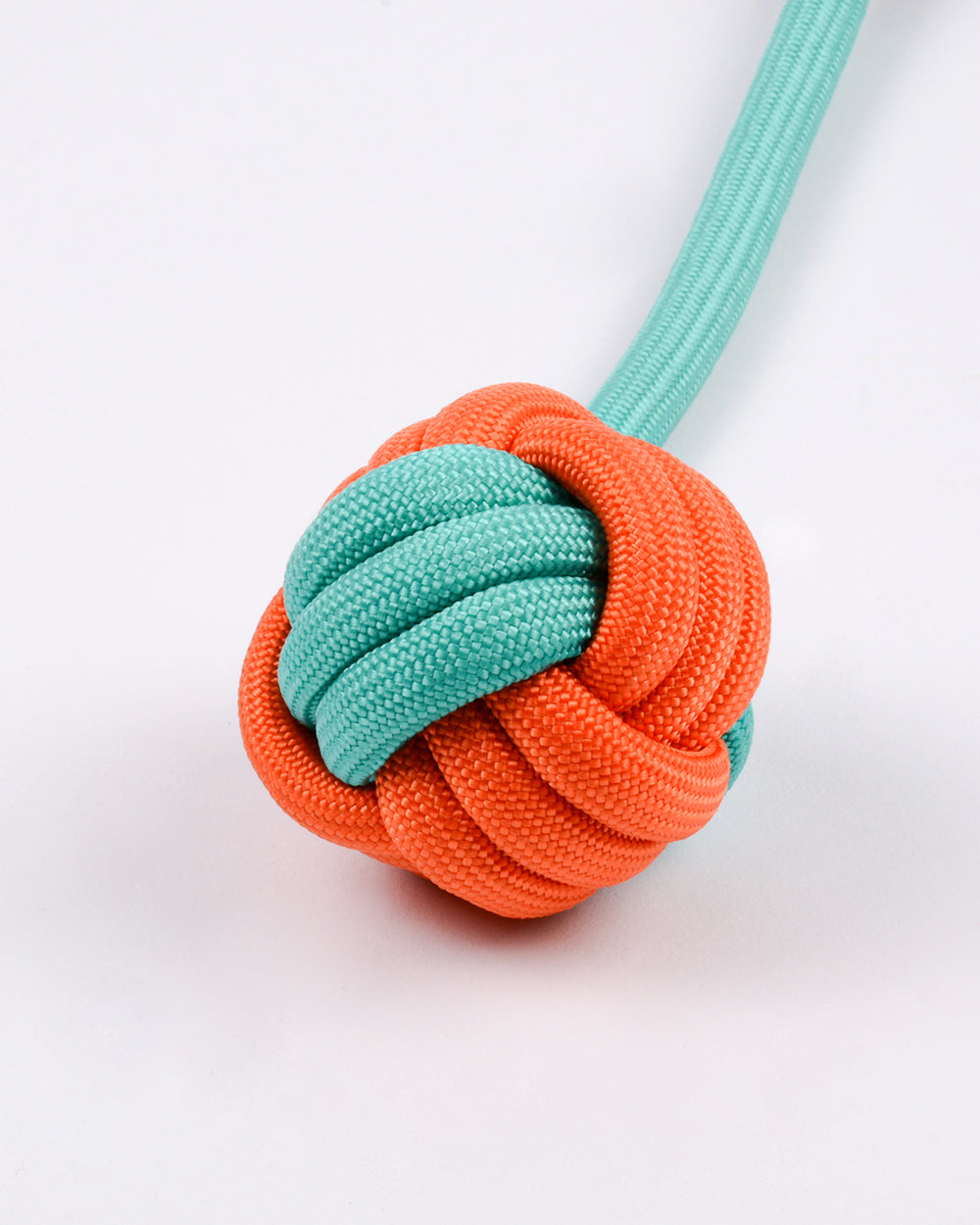 尼龍繩和球拖輪玩具帶環 - 橙綠色