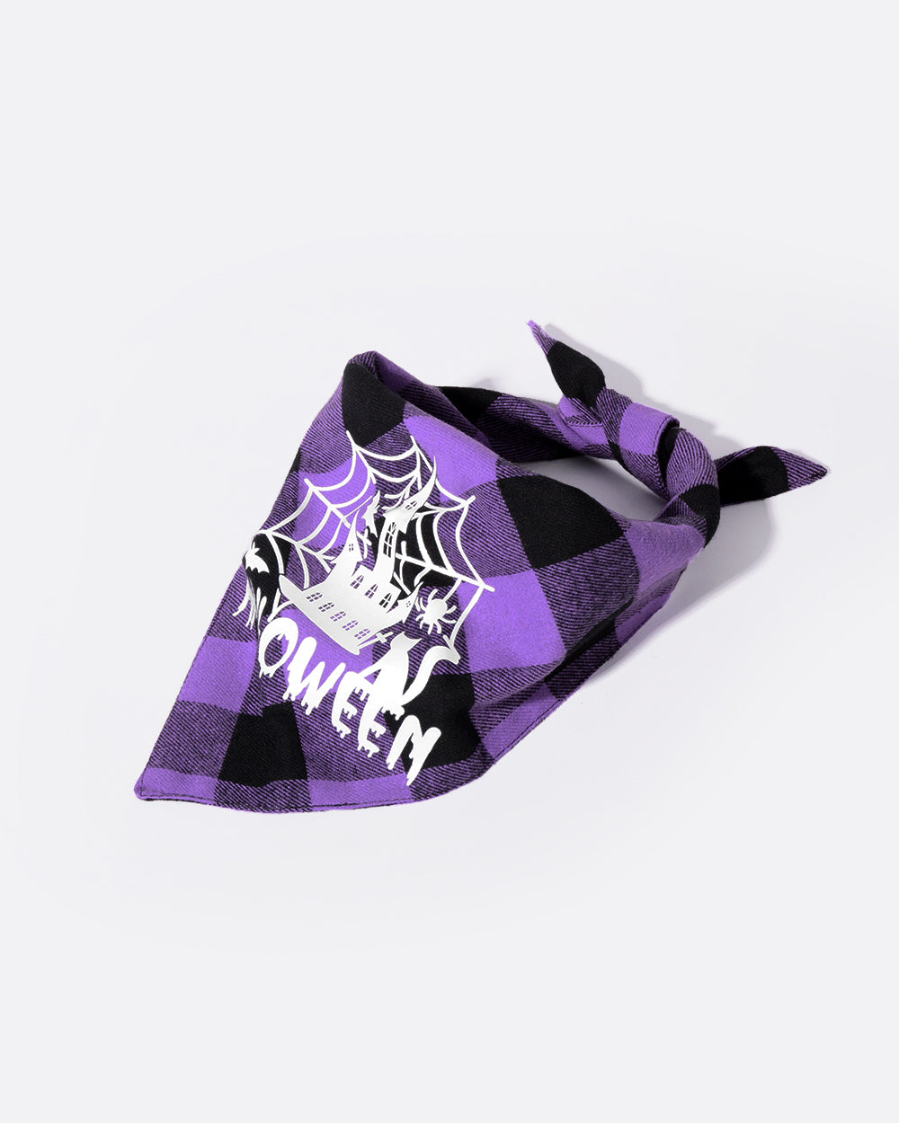 萬聖節夜光頭巾-紫色格子