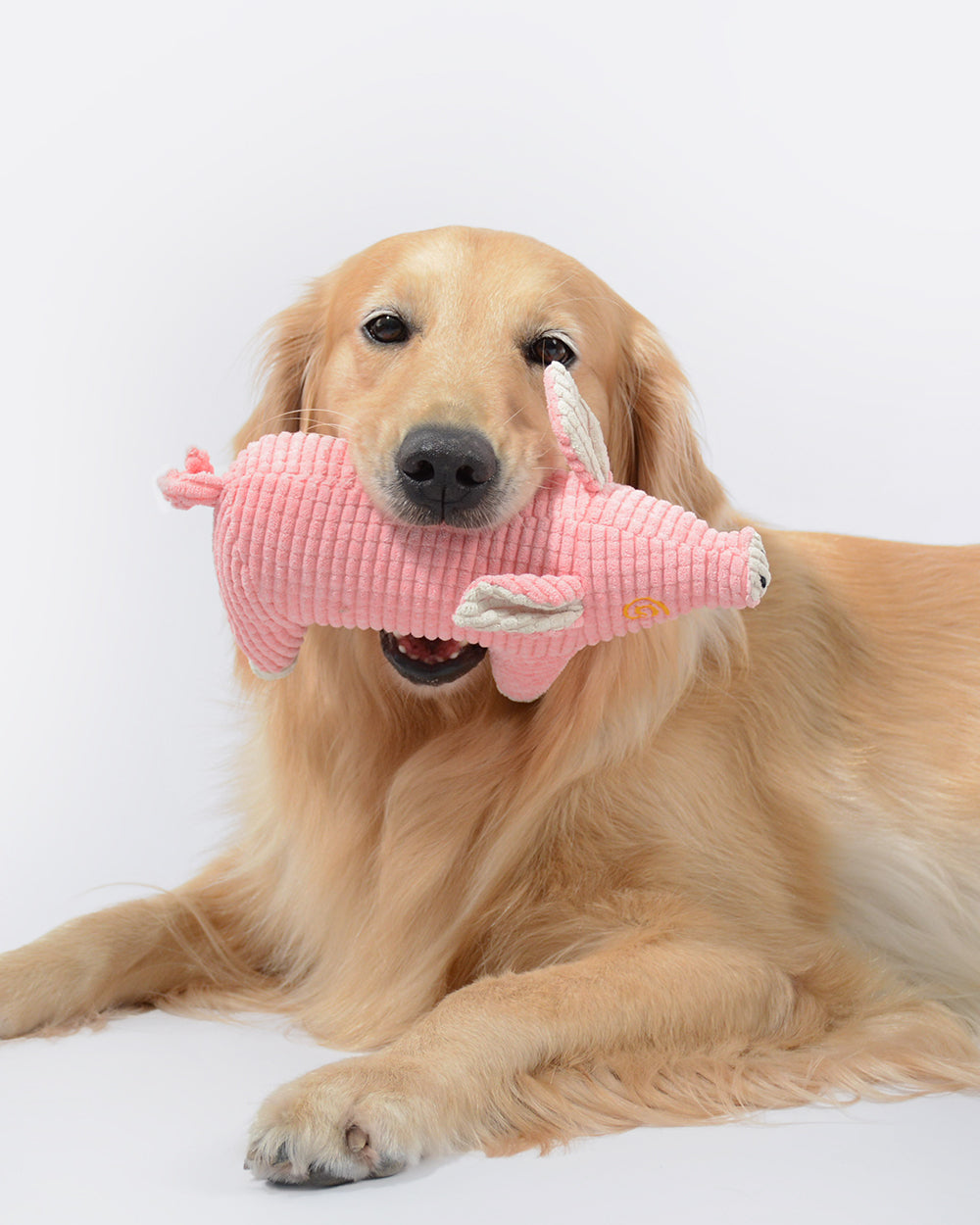 毛絨吱吱狗玩具 - 粉紅豬