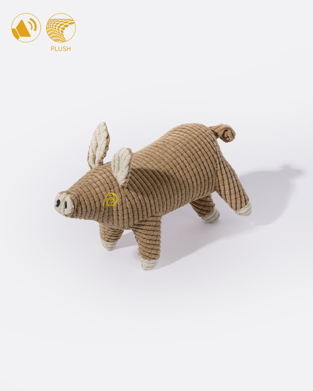 毛絨吱吱叫的狗玩具 - 棕豬