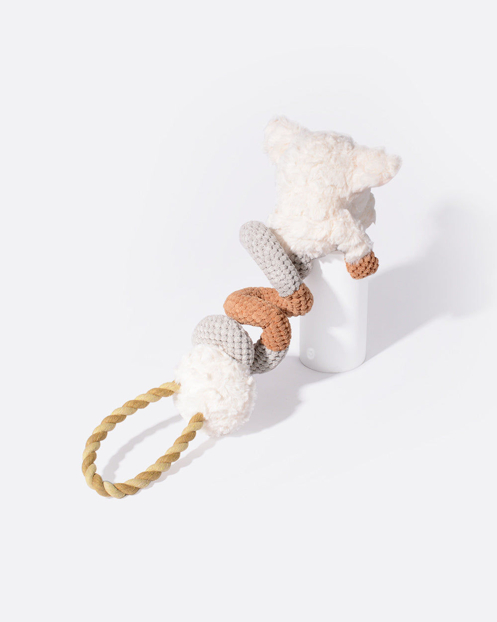 毛絨吱吱繩玩具 - 扭扭小豬