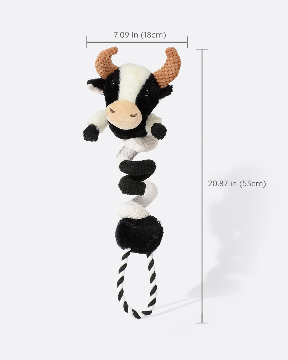 Plush Squeaky Rope Toy - Dairy Cattle