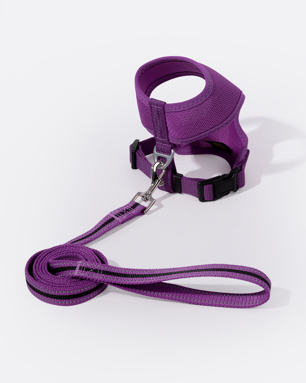空氣感透氣寵物胸背帶連牽繩組合 - 亮紫羅蘭色