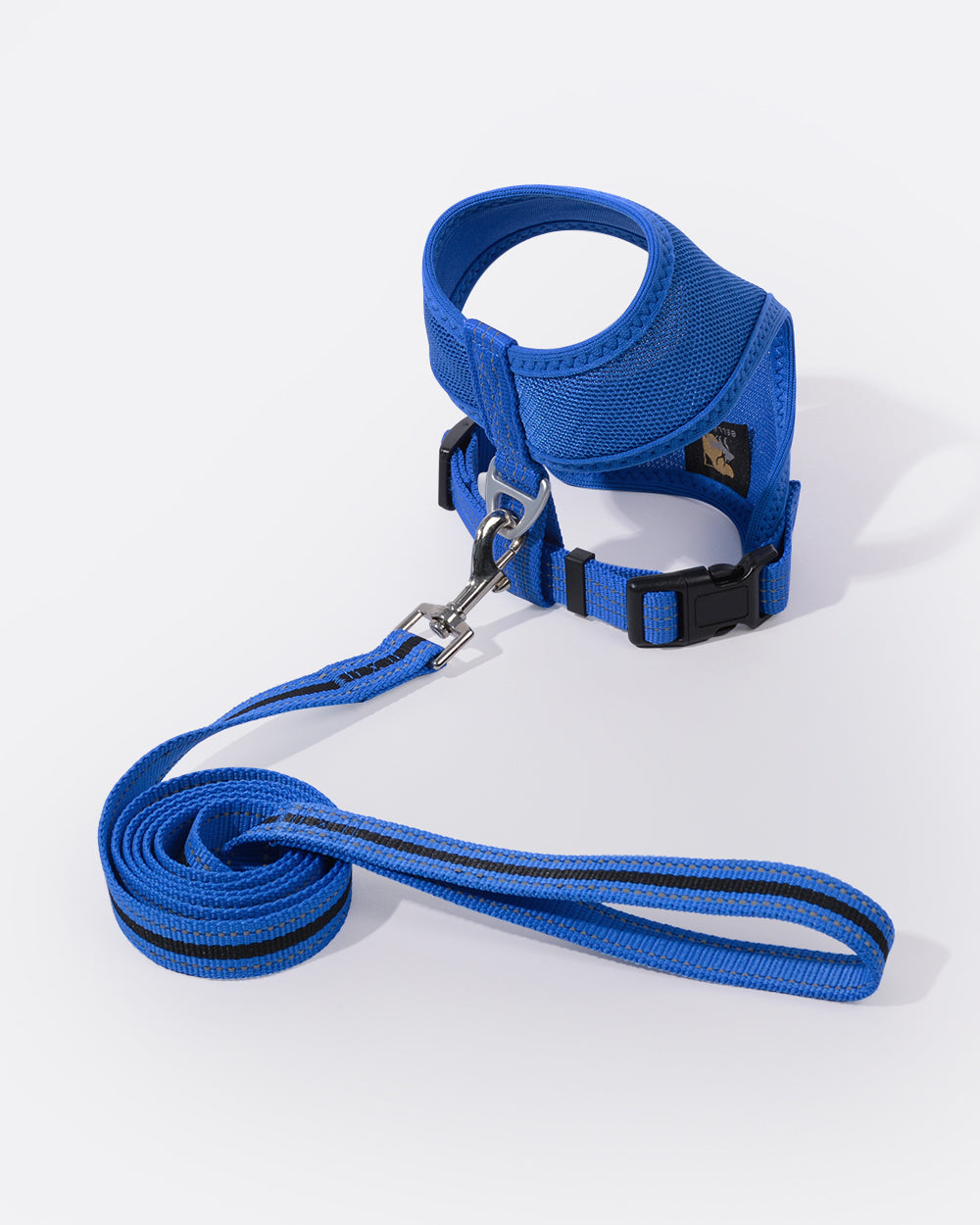 空氣感透氣寵物胸背帶連牽繩組合 - 都市藍