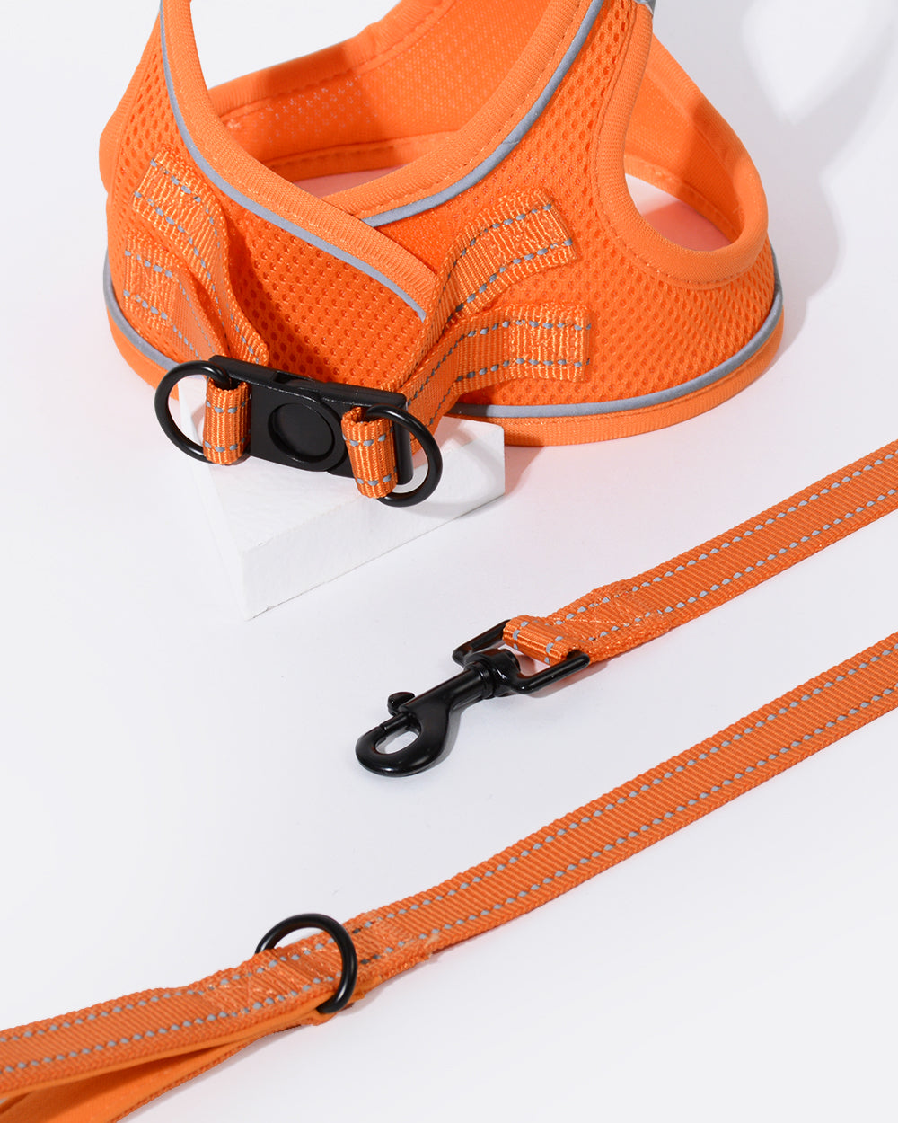 OxyMesh Velcro Step-in Harness Walking Set- Neon Orange