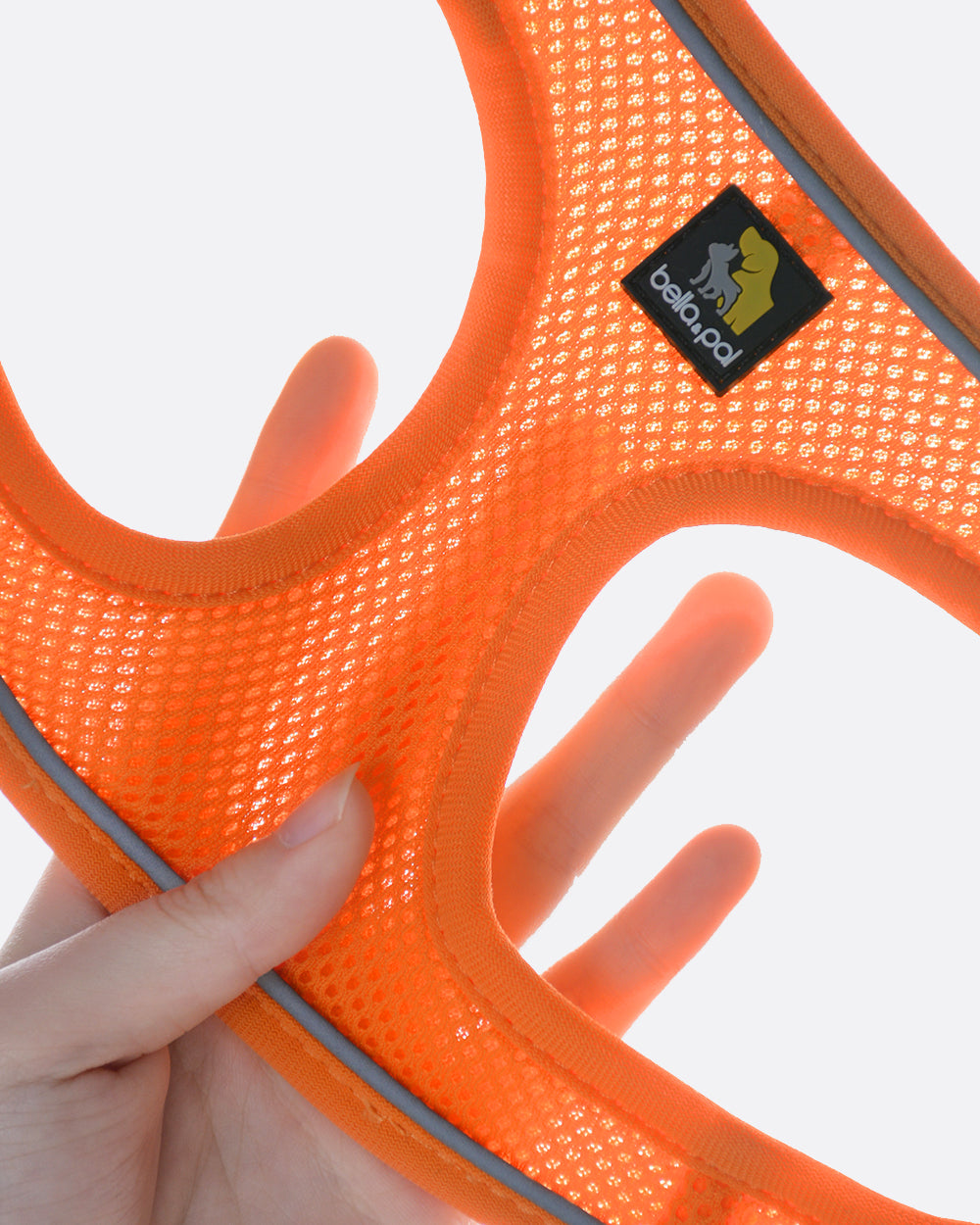 踏入式空氣感透氣寵物胸背帶連牽繩散步Combo - 螢光橙