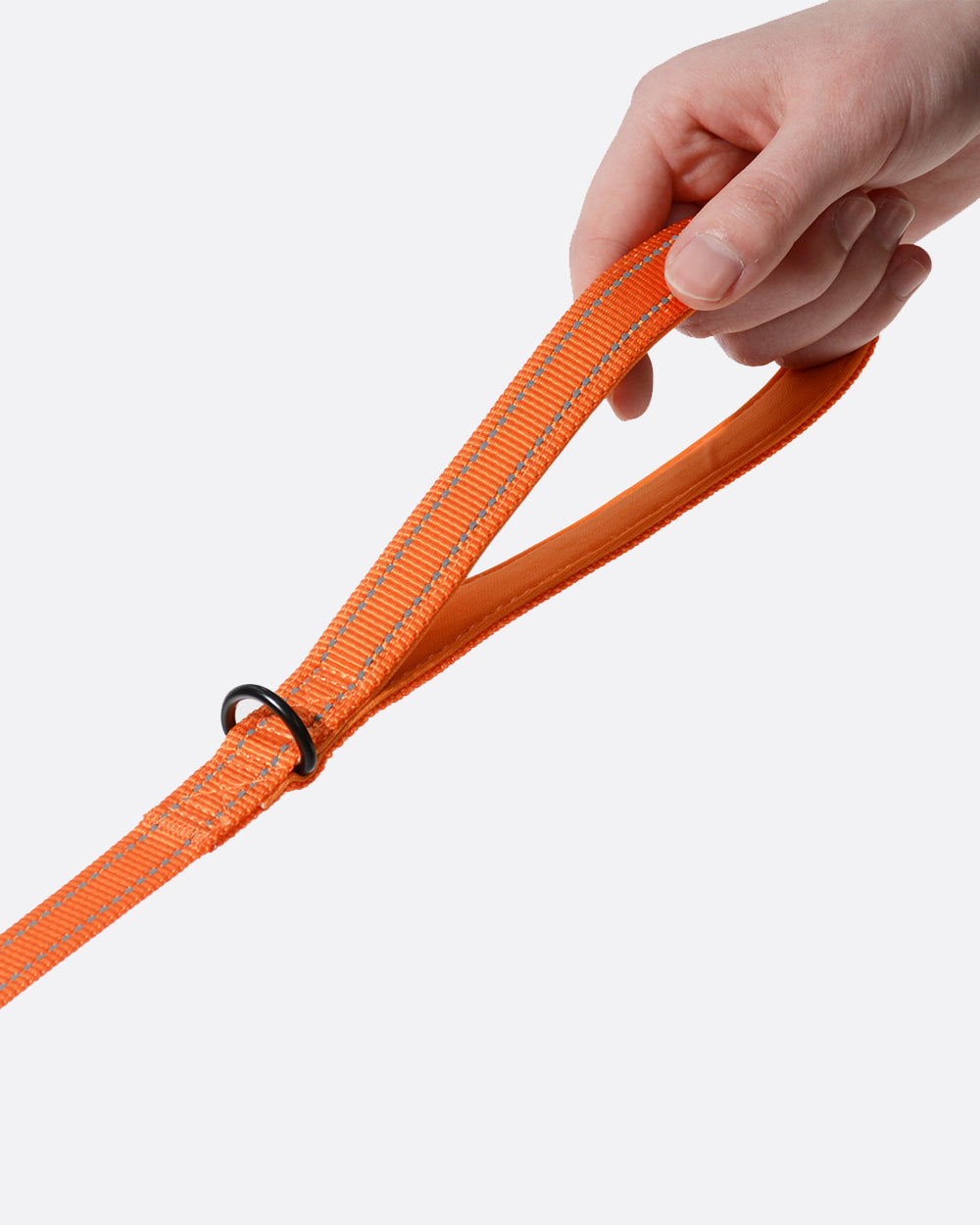 簡約柔軟反光牽引繩 - 螢光橙