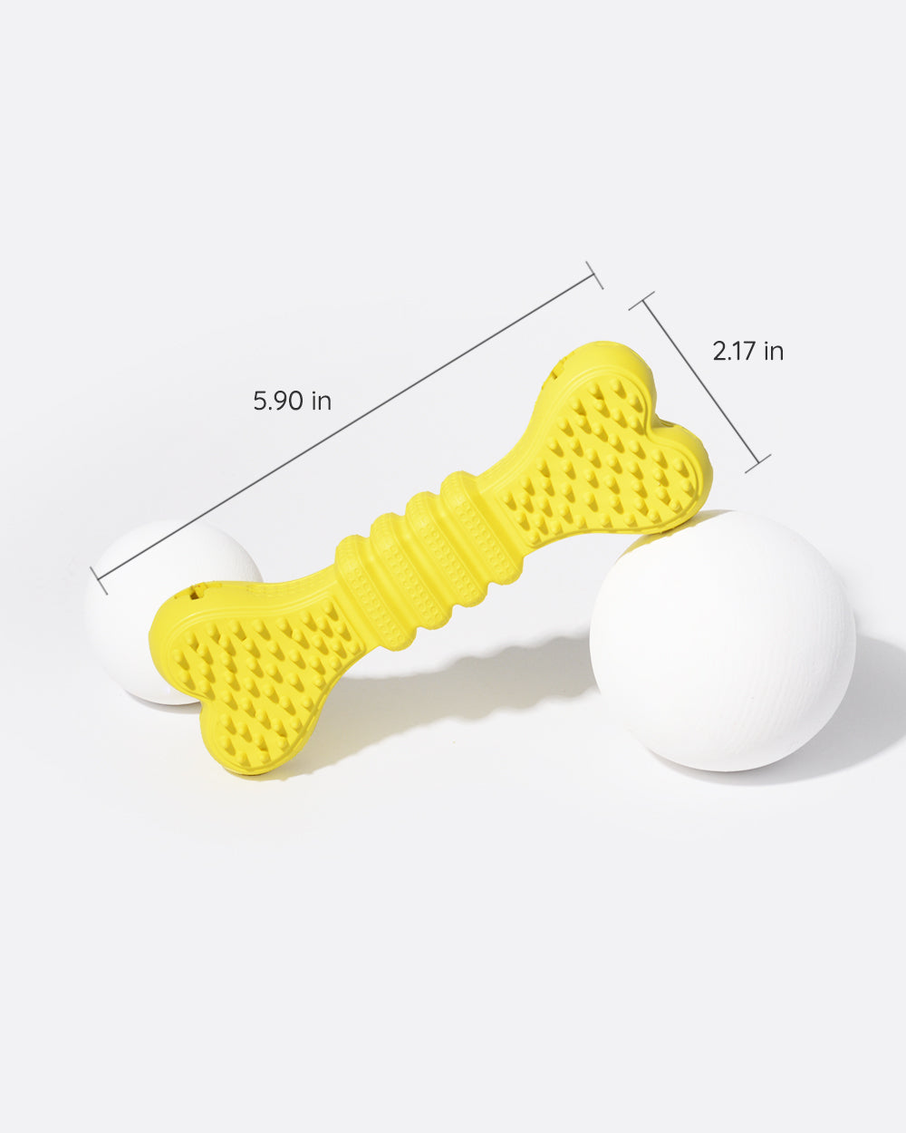 零食分配橡膠咀嚼玩具-黃色骨頭